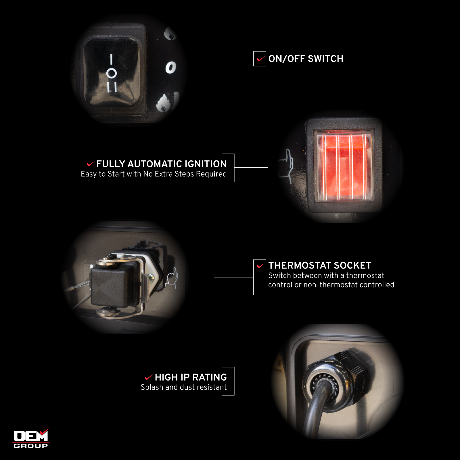 J20A JETFIRE LPG Heater Feature Descriptions