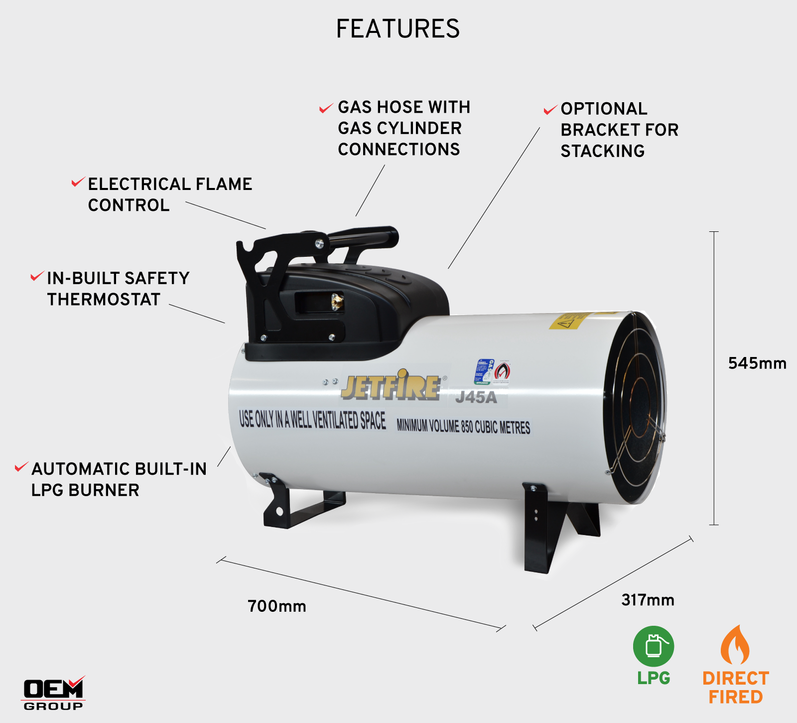 JETFIRE J45A Heater Feature Annotated
