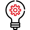 lightbulb with gear inside icon