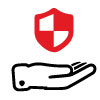 Hand with shield icon