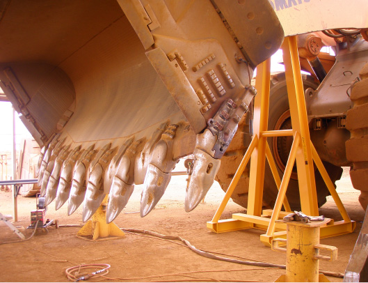 Jackrite Jacking Stands Supporting Bulldozer