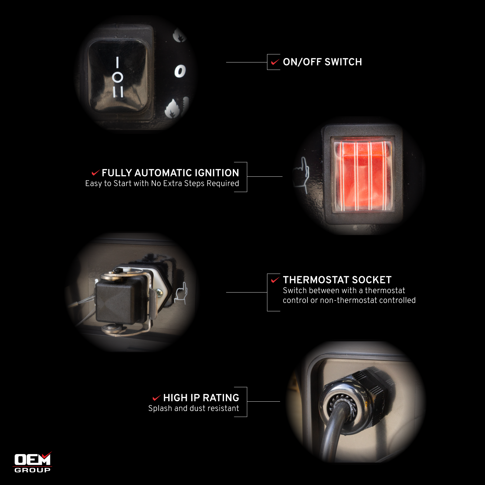 JETFIRE J45A Heater Feature Descriptions