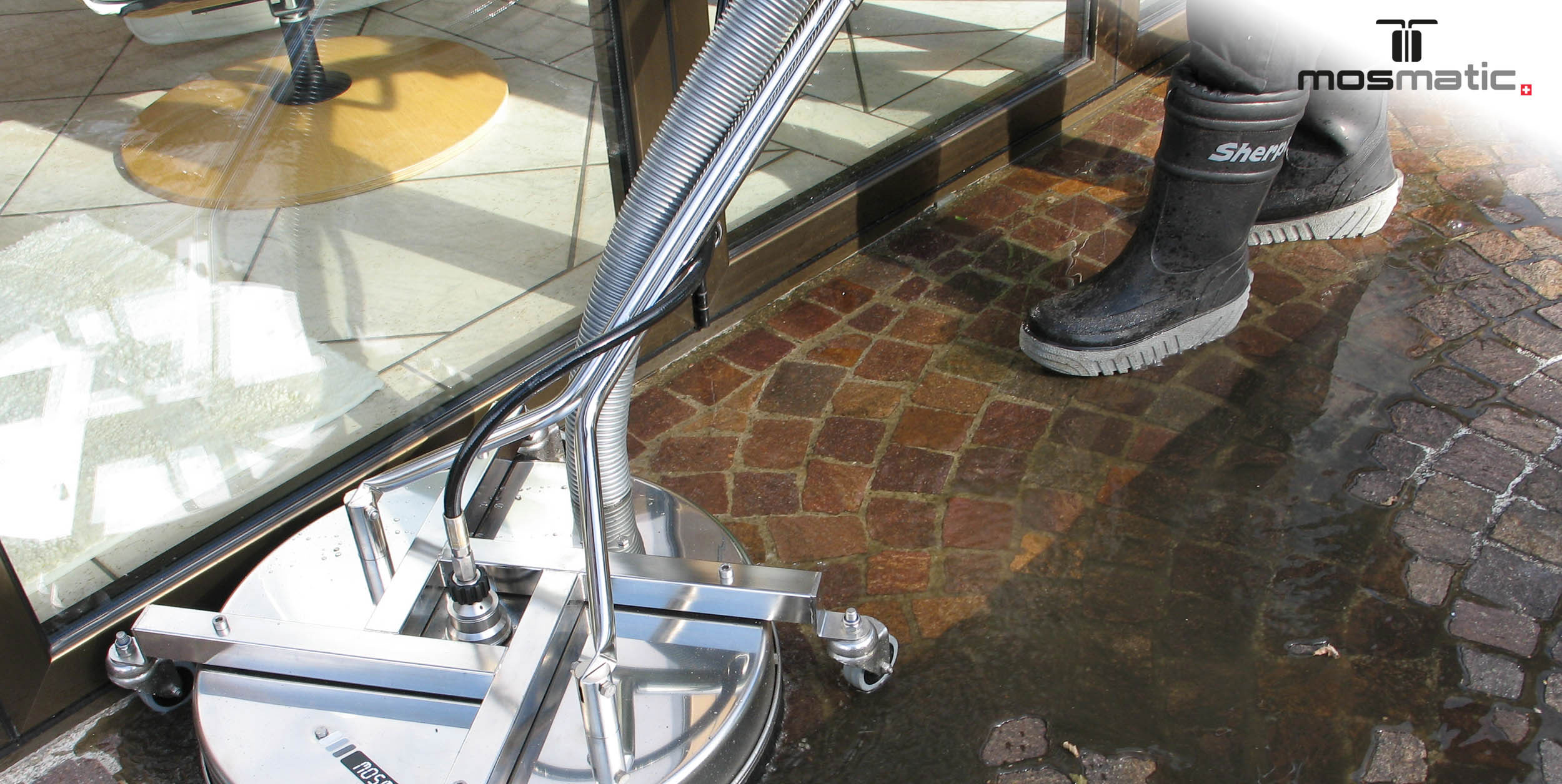 Mosmatic surface cleaner cleaning tiles