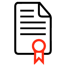 CERTIFICATE REPORTS certificate with red stamp