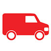 Symbol of a Van in red