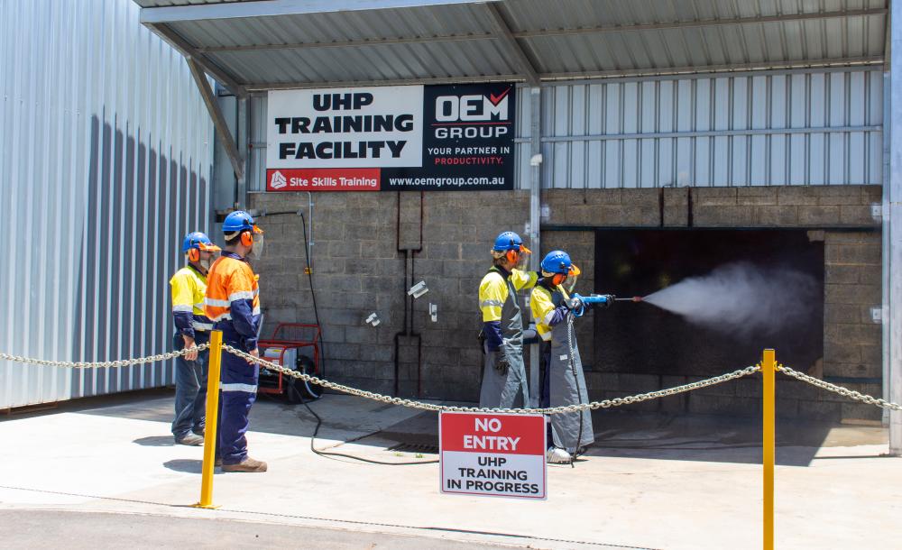 Using High Pressure Cleaning Equipment Training Session in Yard
