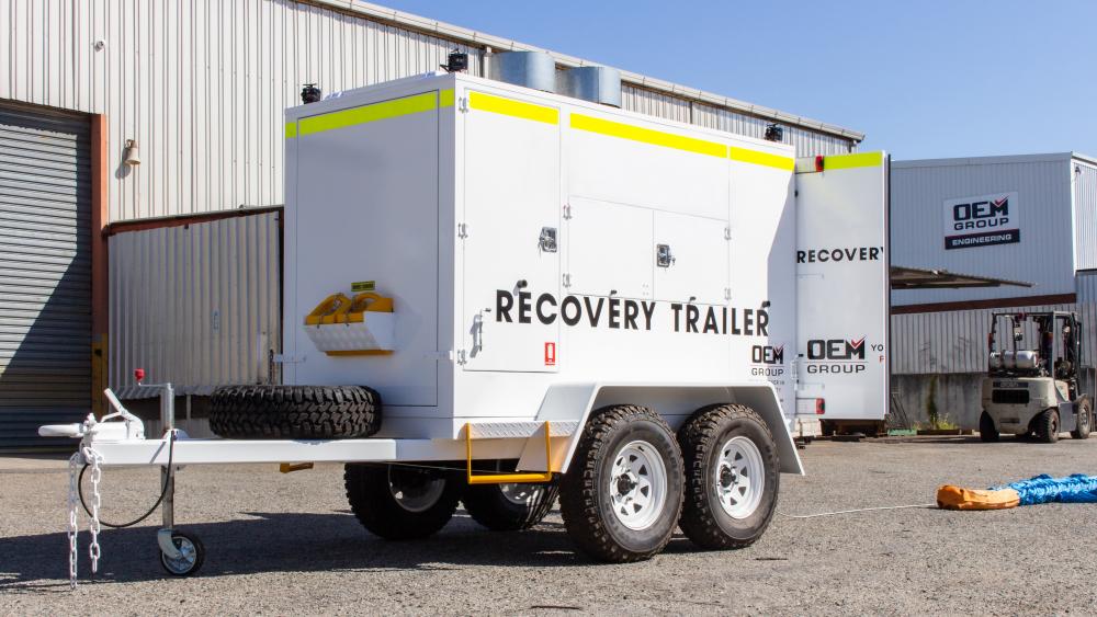 recovery trailer in yard