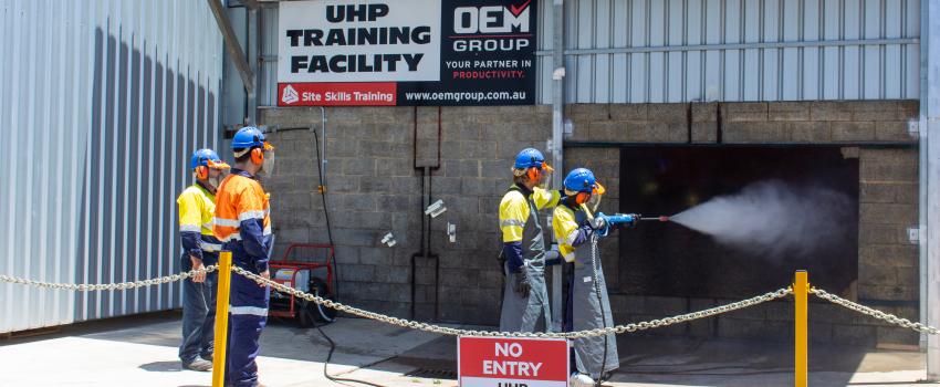Using High Pressure Cleaning Equipment Training Session in Yard