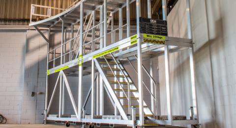 Custom Built 793F DT HI Load Access Platform by Steprite in Shed