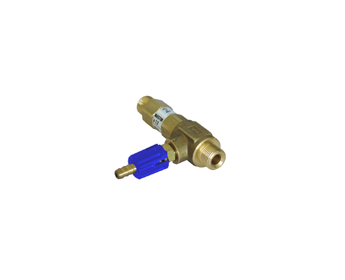 Extended chemical injector 3/8 Bsp MM Blue