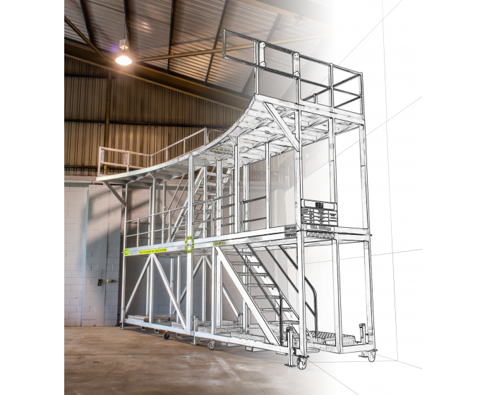 OEM01372 - Mining Truck Tray Safety Access Platform in workshop