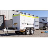 OEM Group recovery trailer in yard with trailer doors open