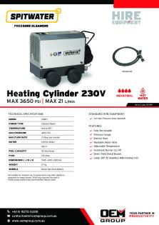 Heating Cylinder 230V_OEM Group_Hire Flyer