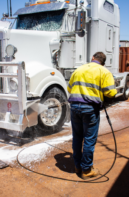Pressure Cleaning a Truck