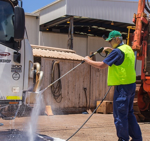 High Pressure Cleaning a Truck