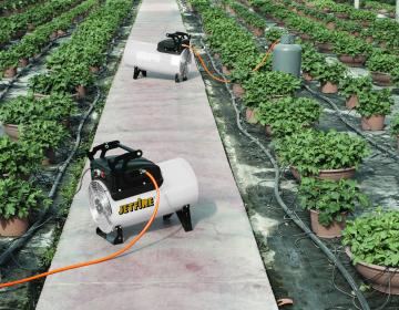 jetfire space heaters in a greenhouse