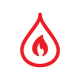 Hot Water Symbol in Red
