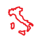 Map of Italy Symbol in Red