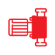 Icon of a pump in red